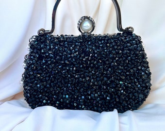 Luxury Silver Stone Embellished Black Detailed Bag for Weddings and Special Occasions Luxury Bag