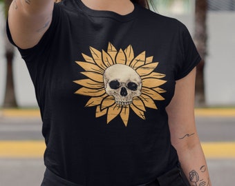 Sugar Skull Flower Crown, Day of the Dead Shirt, Halloween Shirts, Halloween T-shirt For Women, Flower Skull Shirt, Halloween Party Shirt