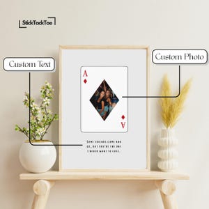 Personalisierter Spielkarte Druck - Benutzerdefiniertes Foto & Nachricht - Einzigartiges Geschenk - A4, A5, A6 Wandkunst - Personalisierte Diamanten Spielkarte Poster
