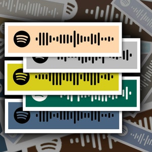 Personalisierter benutzerdefinierter Spotify Scan-Vinyl-Aufkleber (5er-Pack) - Code Link und Logo - Ästhetisches Geschenk - (Massenrabatte verfügbar!)