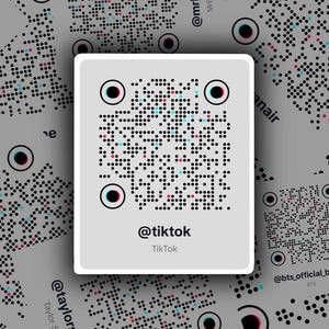 Gepersonaliseerde aangepaste tiktok scanbare QR-code sticker vinyl sticker - esthetisch cadeauontwerp - advertenties en netwerken