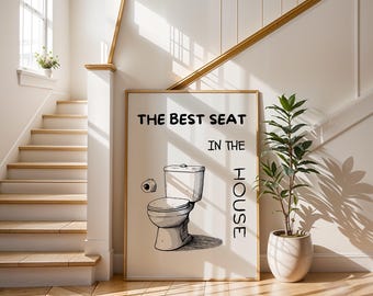 Stampa artistica divertente per il bagno / Decorazione per il bagno "Il posto migliore della casa" / Poster umoristico per il bagno / Citazione da parete per il bagno / Regalo per trasloco