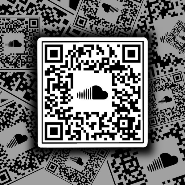 Personalised Custom Soundcloud Scannable QR Code Vinyl Decal Sticker - Aesthetic Gift Design - (Bulk Discounts Available!)