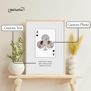 Personalisierter Spielkarte Druck - Benutzerdefiniertes Foto & Nachricht - Einzigartiges Geschenk - A4, A5, A6 Wandkunst - Personalisierte Clubs Spielkarte Poster