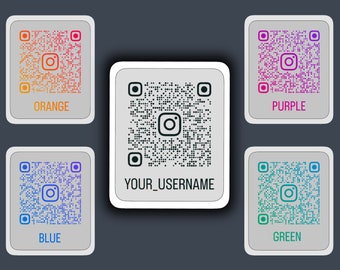 Personalised Custom Instagram Scannable QR Code Vinyl Decal Sticker - Aesthetic Gift Design - Ads and Networking (Bulk Discounts Available!)
