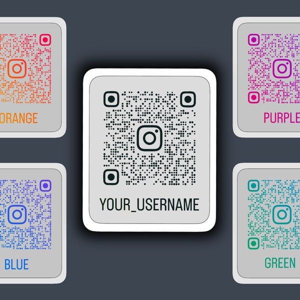 Personalised Custom Instagram Scannable QR Code Vinyl Decal Sticker - Aesthetic Gift Design - Ads and Networking (Bulk Discounts Available!)