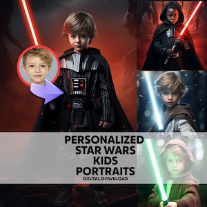 Custom Realistic Star Wars Kids Portrait, Personalized Portraits, Starwars Portrait from Photo, Custom Realistic Starwars Face Swap Avatar