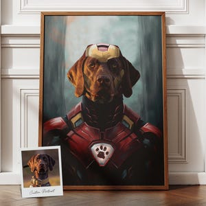 Custom Superhero Pet Portrait, Funny Dog Portraits, Superhero Portrait, Gift for Super Hero Fans, Gift for Pet Owner, Iron Pet Portrait Gift