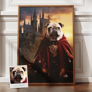 Custom Wizard Dog Portrait, Dog Portrait, Magician Dog Portrait, Wizard Dog Portrait, Personalized Pet Print, Dog lover gift, Funny Dog Gift