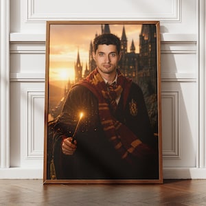Custom Wizard Portrait From Photo | Personalized Magical School Character | Fantasy Art Gift