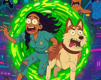 Custom Rick and Morty Style Portrait from Photo, Personalized Cartoon Couple Art, Custom Cartoon Pet Portrait