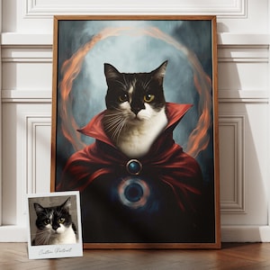 Custom Superhero Cat Portrait, Funny Cat Portraits, Superhero Cat Portrait, Gift for Super Hero Fans, Gift for Pet Owner, Gift For Pet, Hero