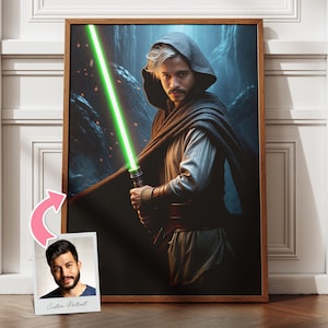 Custom Star Wars Portrait, Personalized Portraits, Portrait from Photo, Custom, Gift for Him, Gifts For Boyfriends, Father&#39;s Day Gifts