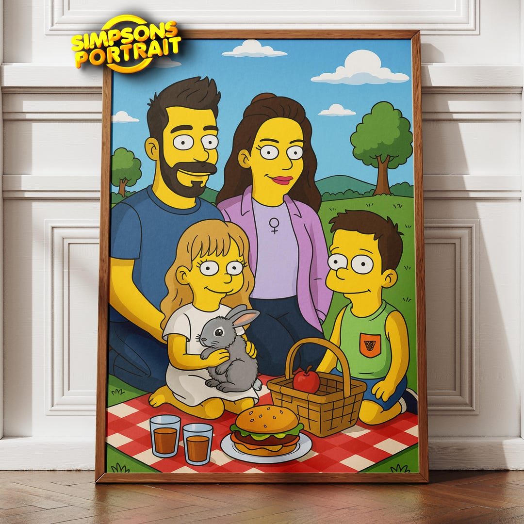 Personalized Simpsons Family Portrait From Photo Custom Simpsons personalized-simpsons-family-portrait-from-photo-custom-simpsons