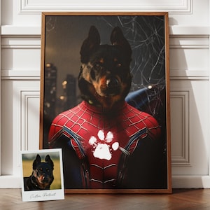 Custom Superhero Pet Portrait, Funny Dog Portraits, Realistic Superhero Portrait, Christmas Gift,Gift for Super Hero Fans,Gift for Pet Owner