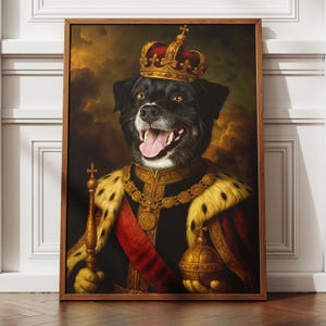 Custom Royal Pet Portrait, Renaissance King Dog (Digital)