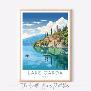 Lake Garda Wall Picture Gift Art Print Italy Travel Picture Lake Garda Print Minimalist Poster Download Wall Art Lake Garda Decoration Living Room