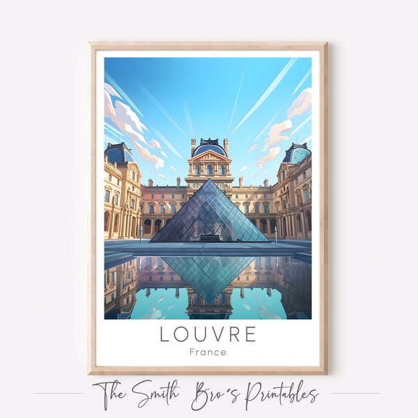 Louvre Mural Gift Art Print France Travel Picture Paris Print Minimalist Poster Télécharger Wall Art Louvre Decor Salon