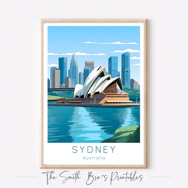 Sydney Wandbild Geschenk Kunstdruck Australien Reise Bild Sydney Print Minimalistisch Poster Download Wandkunst Sydney Deko Wohnzimmer