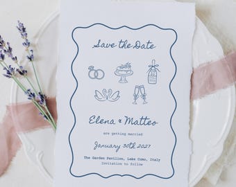 Wedding Save The Date Invitation Digital Template, Printable Invitation Card, Modern Wedding Invite, Editable Template, Wedding Announcement