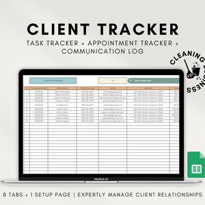 Client Tracker for Small or Startup Cleaning Businesses, Client Management Tool, Cleaning Business CRM Template, Grow Your Cleaning Business