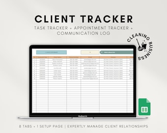 Client Tracker for Small or Startup Cleaning Businesses, Client Management Tool, Cleaning Business CRM Template, Grow Your Cleaning Business