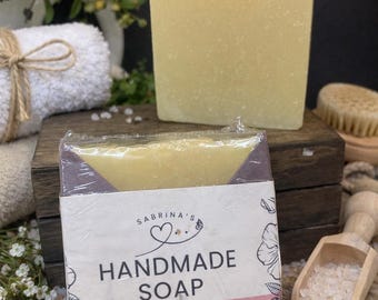 Handmade Unscented Soap Bar - Natural, Gentle for Sensitive Skin.