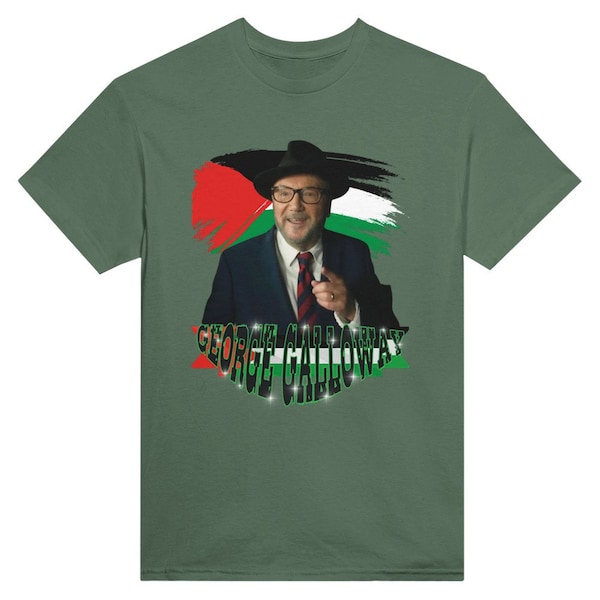 George Galloway - Palestine - Heavyweight Unisex Crewneck T-shirt / Gaza / Socialist / Muslim / Anti War / Jeremy Corbyn