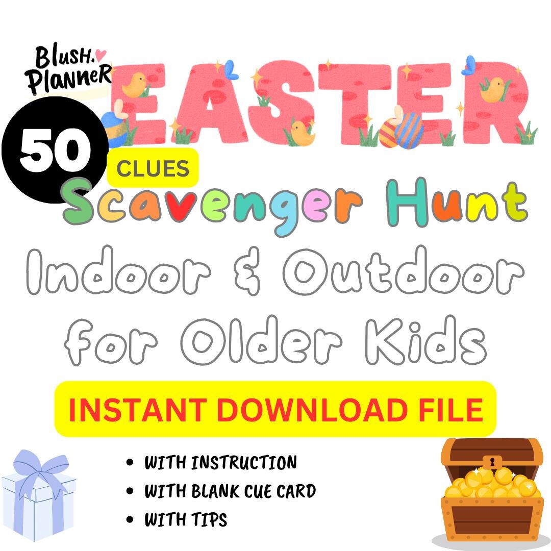 Scavenger Hunt Clues for Older Kids | Indoor & Outdoor Printable Game ...