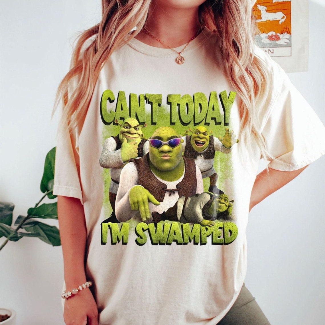 Can't Today I'm Swamped Shrek 90s Shirt Shrek Fiona - Etsy Canada