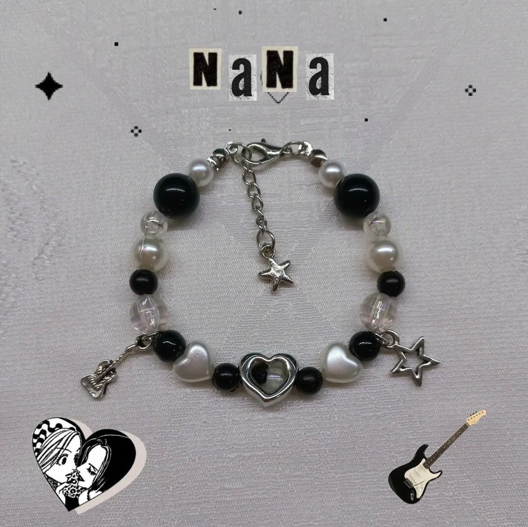【お気にいる】 Nana Bracelet, Hachi Bracelet, Anime Bracelet, Black アクセサリー