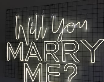 Will You Marry Me Proposal Neon Sign, Wedding Party Neon Light Decor, Gift for Wedding Couples, Marriage Proposal Gift