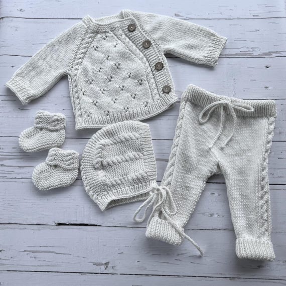 Piece Knit Baby Home Coming Clothes, Newborn Organic Cotton Baby
