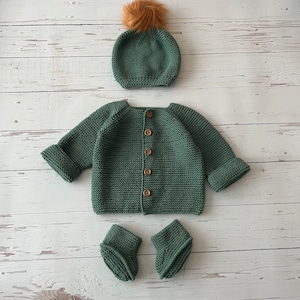 Baby Strickjacke Set, Bio Baumwolle Neugeborene Kleidung