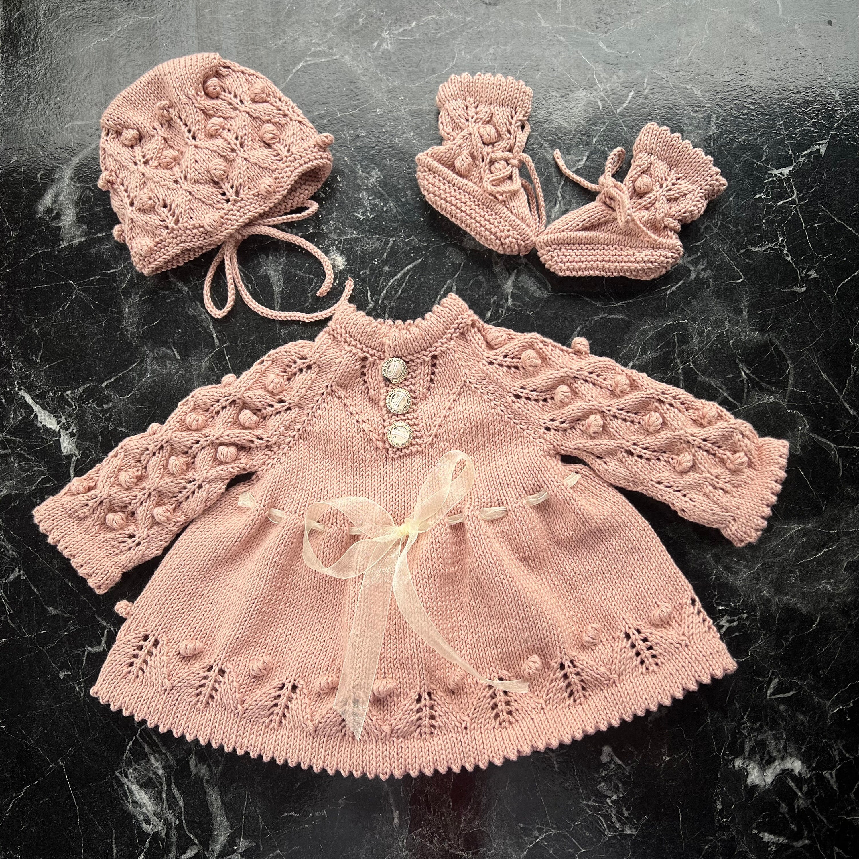 Knitted Baby Girl Cardigan Dress Set Hand Knit Clothing Gift Cotton Hand Knit Baby Clothes Etsy Canada