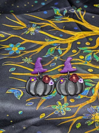 Orecchini Halloween A Forma Di Strega | BONSNY Pendenti Zucca Nera, Leggeri E Ipoallergenici, Perfetti Per Bomboniere