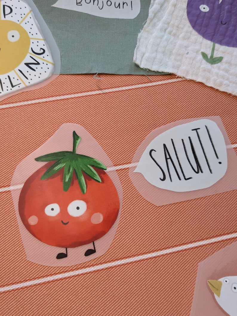 Bügelbild Tomate rot cool Mini Aufbügler
