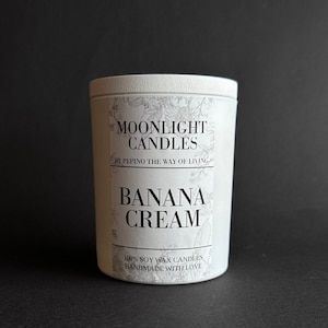 Duftkerze „BANANA CREAM“ im Glasgefäß (200 ml) — Kerze im Glas — Scented candle — Handgefertigte Kerze — Duft Banane Vanille Ahornsirup