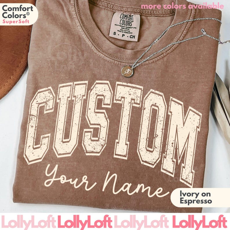 Small Business Shirt COMFORT COLORS® Shirts Custom Company Shirt for Employees Your Name Tshirt Distressed College Your Text Here Shirt 画像 3