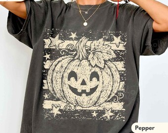 Vintage Jack O Lantern Shirt, Retro Pumpkin Halloween Tee, Distressed Spooky Season Shirt, Comfort Colors Fall Tee