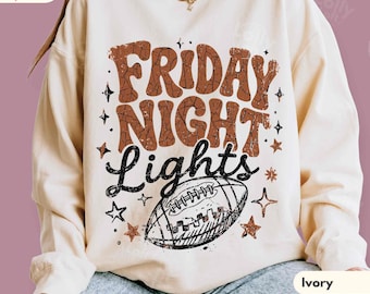 Friday Night Lights Sweatshirt, Football Game Day Crewneck, Retro Football Season Sweater, Football Fan Gift
