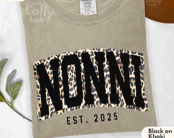 Nonni Leopard Print Comfort Colors T-Shirt: New Grandmother Gift