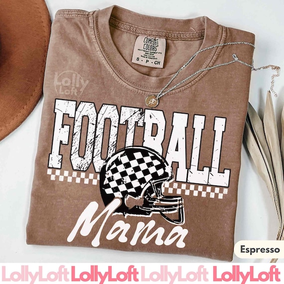 Checkered Football Mama Shirt, COMFORT COLORS® Tshirt, Gameday Vibes Shirt, Game Day Tee