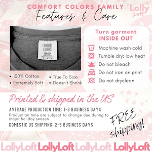 May include: A gray Comfort Colors sweatshirt with a tag, featuring care instructions and fabric details. The text includes "100% Cotton", "Extremely Soft", "True To Size", and "Doesn't Shrink". Washing instructions are also provided.