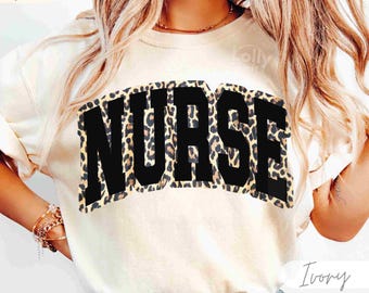 Cheetah Nurse Shirt Comfort Colors® Leopard Nurse T-Shirt RN Shirt Nurse Gift Nursing School Shirt Registered Nurse Graduation Gift Tee