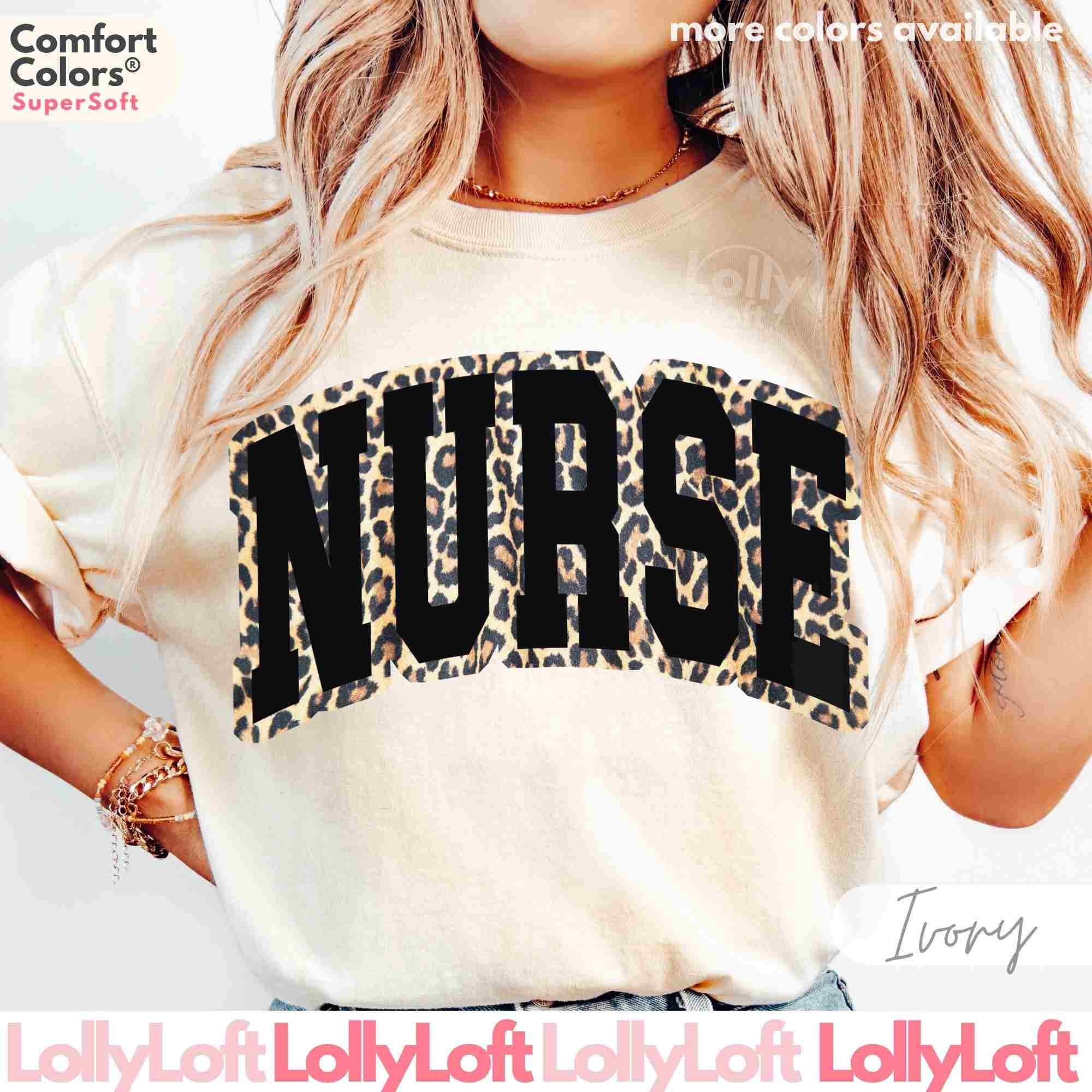 Cheetah Nurse Shirt Comfort Colors® Leopard Nurse T-Shirt RN Shirt Nurse Gift Nursing School Shirt Registered Nurse Graduation Gift Tee