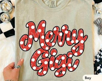 Merry Gigi Shirt, COMFORT COLORS®, Christmas Grandma Tee, Festive Gigi T-Shirt, Grandma Christmas Gift