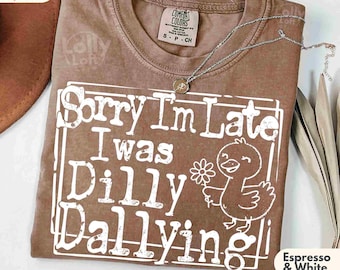 Comfort Colors® Dilly Dallying Shirt Retro Funny Goose Shirt Funny saying Shirt Adult Humor Trendy Women TShirt Gift Funny Animal Doodle Tee