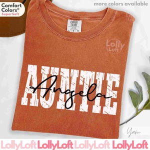 Western New Auntie Tshirt COMFORT COLORS® Custom Western Pregnancy Announcement Gift For New Auntie Personalized Western Shirt For Women