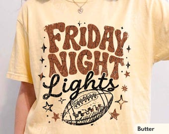 Friday Night Lights Shirt, Football Game Day Tee, Retro Football Season Shirt, Comfort Colors Football Fan Tee